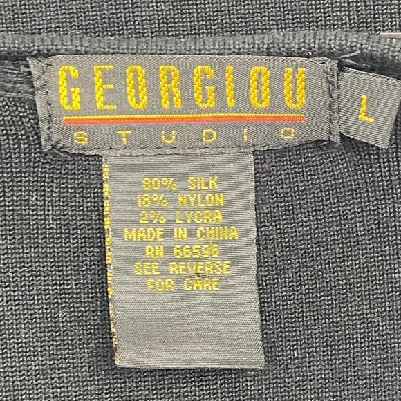 GEORGIOU Studio Black Beaded Tank Top Size Large - Picture 9 of 11